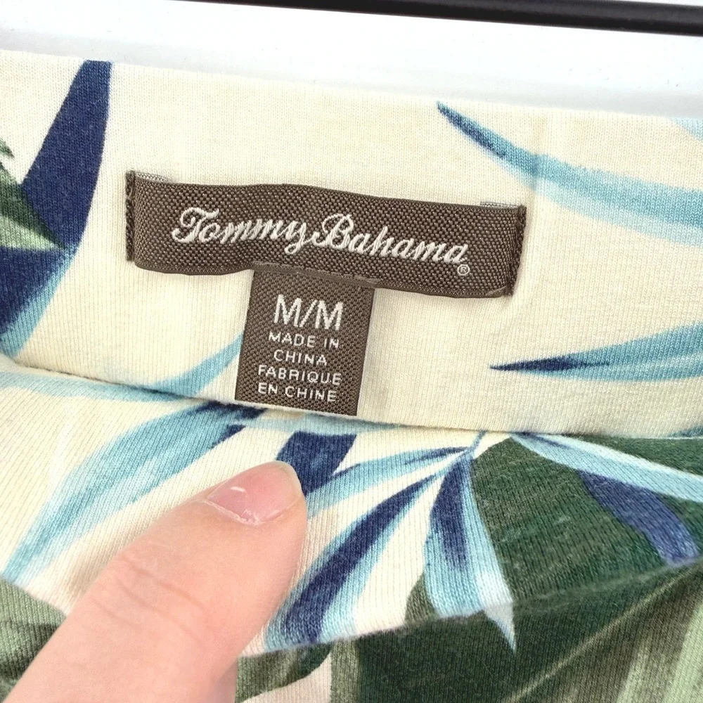 Tommy Bahama Womens Tropical Floral Maxi Skirt Cream Hibiscus Bird of Paradise M